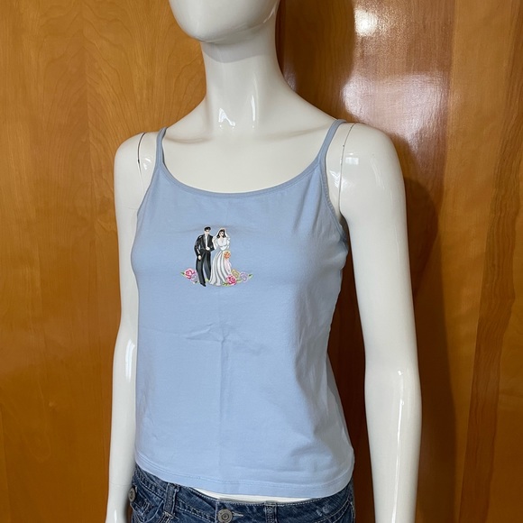 Victoria’s Secret Bride Camisole Size Large Bridal Couple Blue - Picture 2 of 4